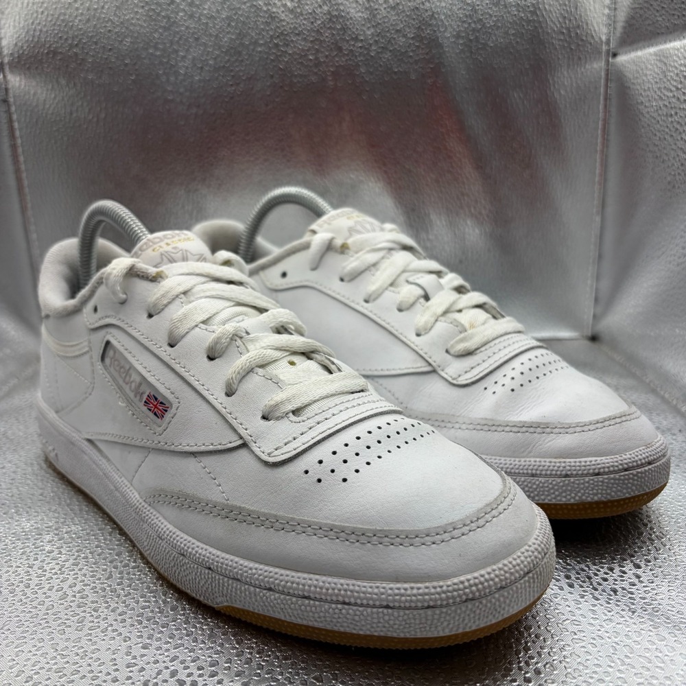 Size 8 Reebok Club C White Light Gray Gum Low Top Womens Athletic Shoes BS7686